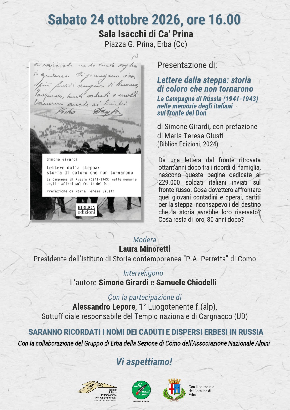 Featured image for “Presentazione di: Lettere dalla Steppa Sabato 24 ottobre 2026”